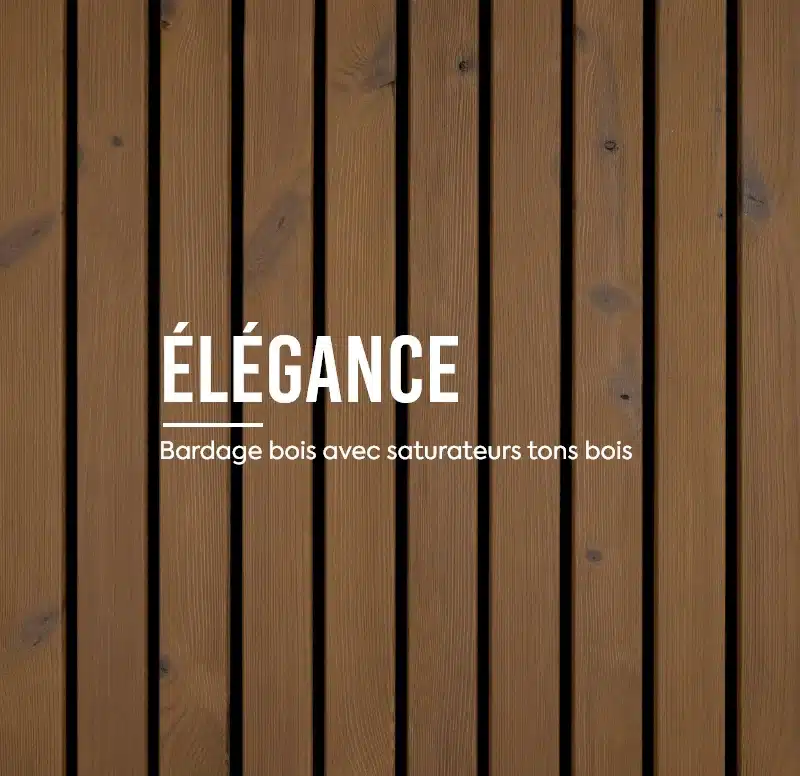 Gamme Élégance, bardage bois avec saturateurs tons bois